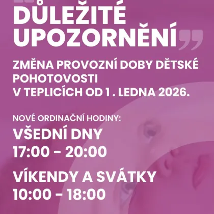 POZOR! Pohotovost mění čas