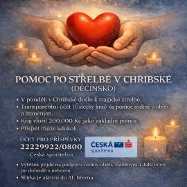 Po střelbě v Chřibské můžete také pomoci