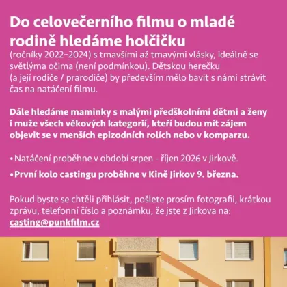 Chcete si zahrát ve filmu?